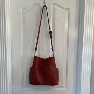 JOY Kayleigh soft pebble grain Vegan Leather Bucket Bag/ Crossbody